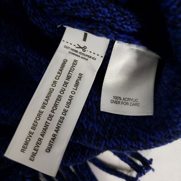 Relativity Womens Sweater Small Fringe Dolman Short Sleeve Blue Black Heathered - Picture 7 of 10